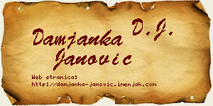 Damjanka Janović vizit kartica